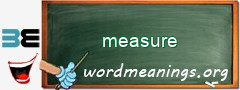 WordMeaning blackboard for measure